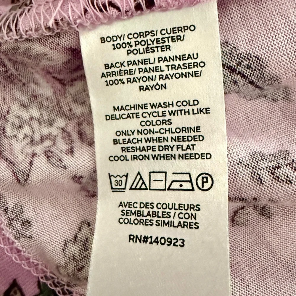 NWT  LOFT  Pink & Purple Floral Mixed Media V-Neck Top - XS - Picture 7 of 7